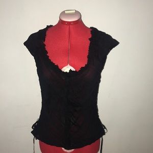 Guess Jeans Black lace up Tank